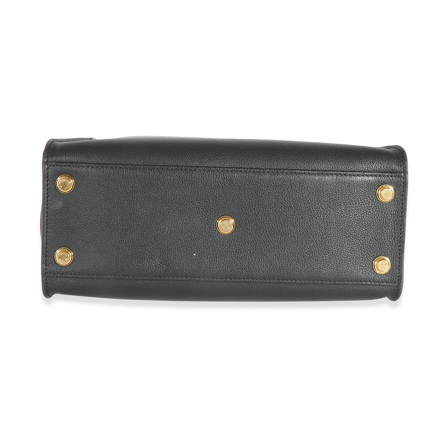 Louis Vuitton Louis Vuitton Black Calfskin Monogram Canvas On My Side MM