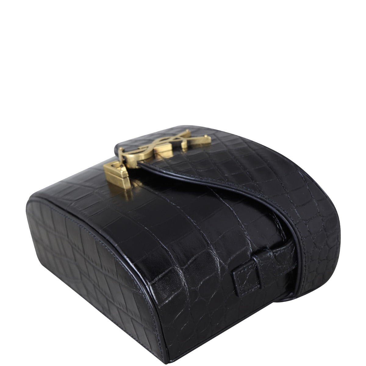 Saint Laurent June Box Bag Croc-Embossed