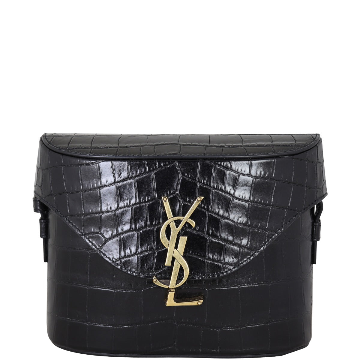 Saint Laurent June Box Bag Croc-Embossed