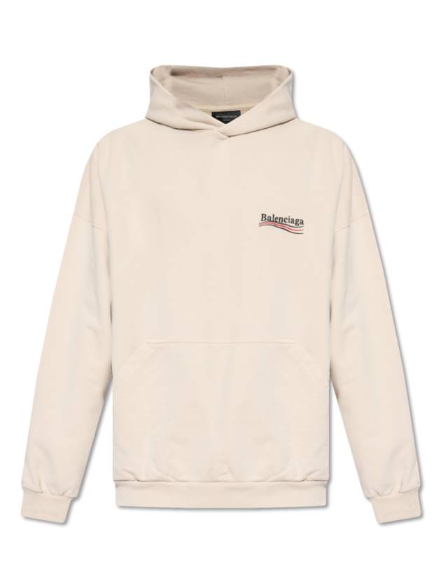 Luxury Balenciaga Trending 2025 Embroidered Logo Cotton Hoodie Beige