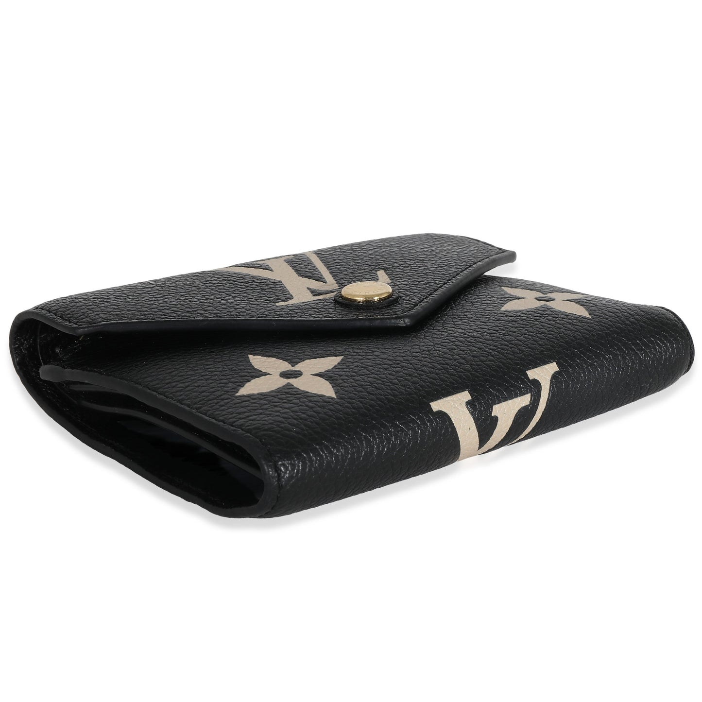 Louis Vuitton Black Beige Bicolor Giant Monogram Empreinte Victorine Wallet