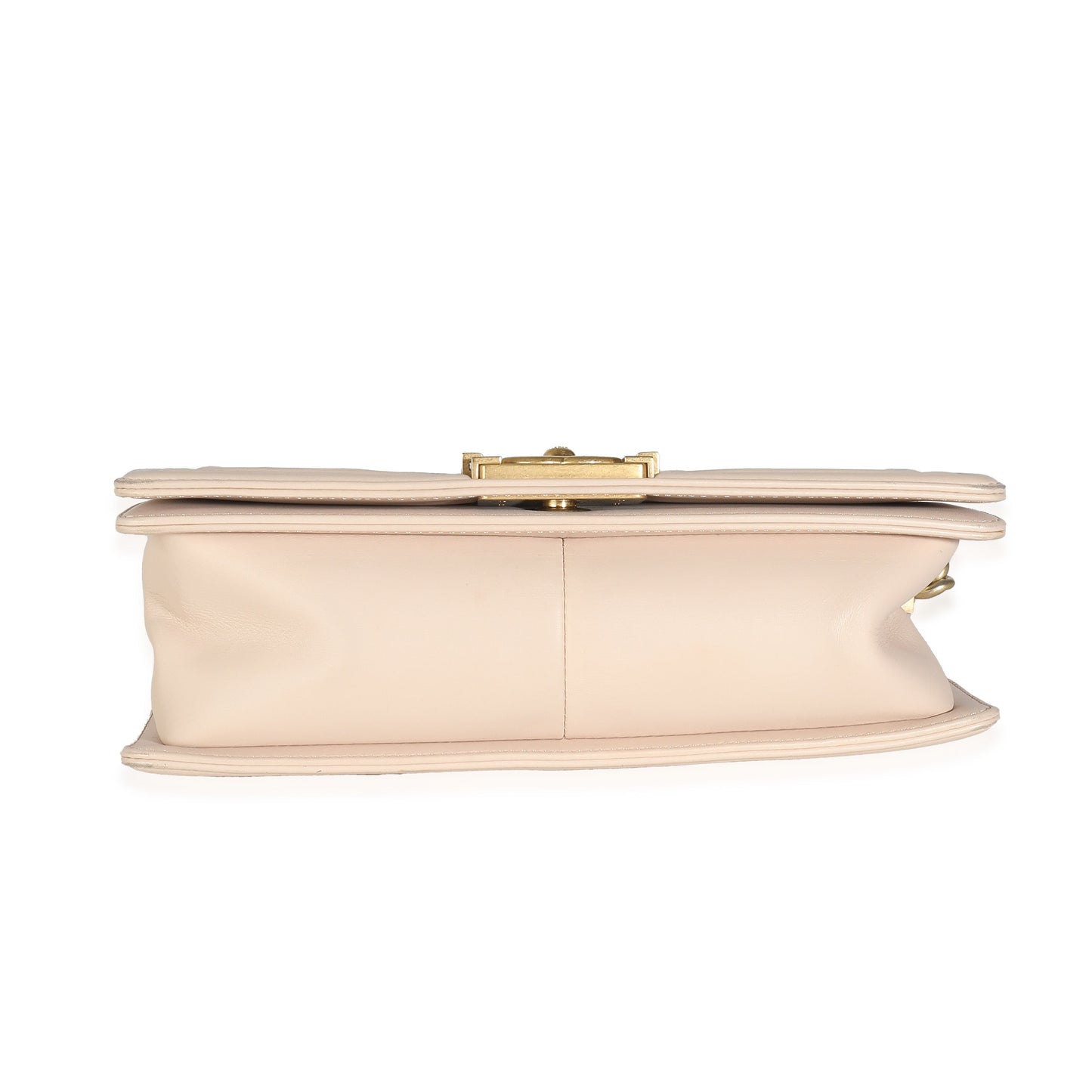 Chanel Beige Caviar Suede Calfskin Chevron Medium Boy Handbag