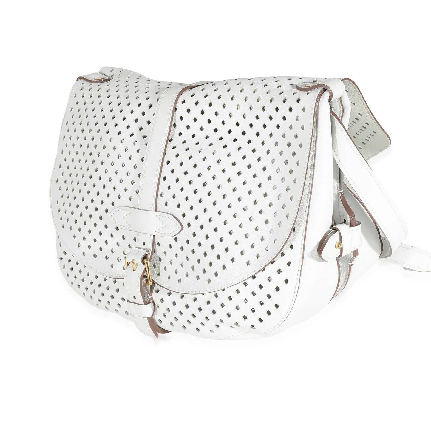 Louis Vuitton White Perforated Leather Sofia Coppola Flore Saumur