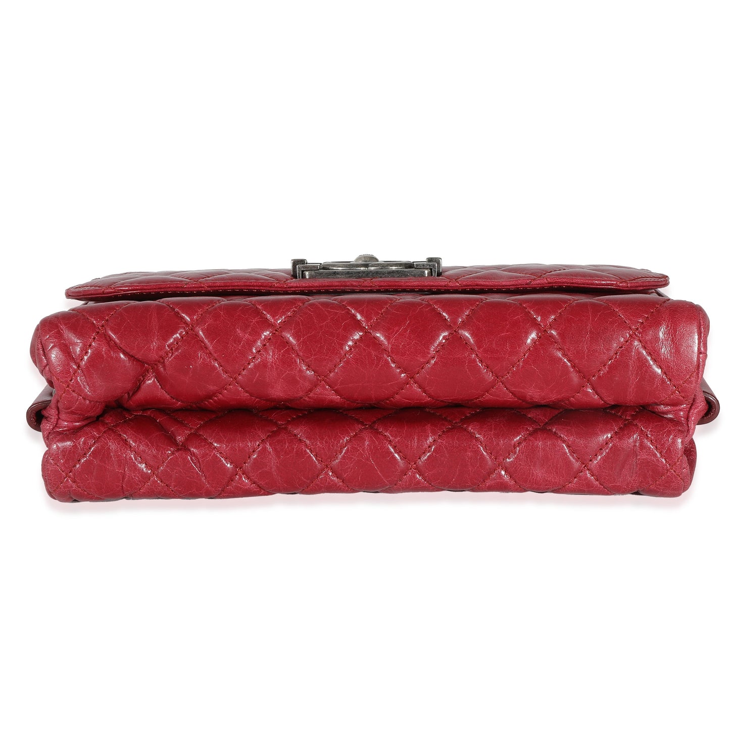 Chanel 12P Red Glazed Calfskin Veau Brilliante Flap Bag