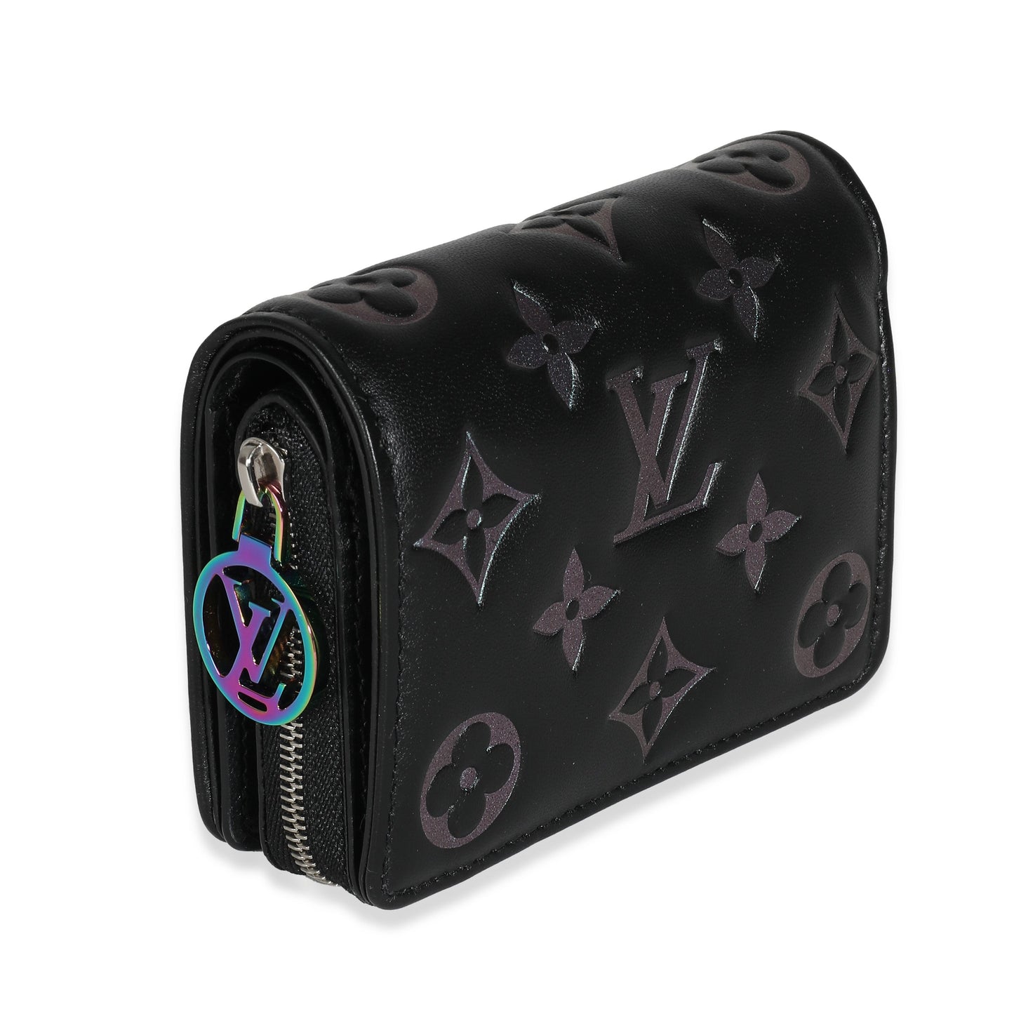 Louis Vuitton  Black Iridescent Monogram Embossed Lou Coussin Wallet