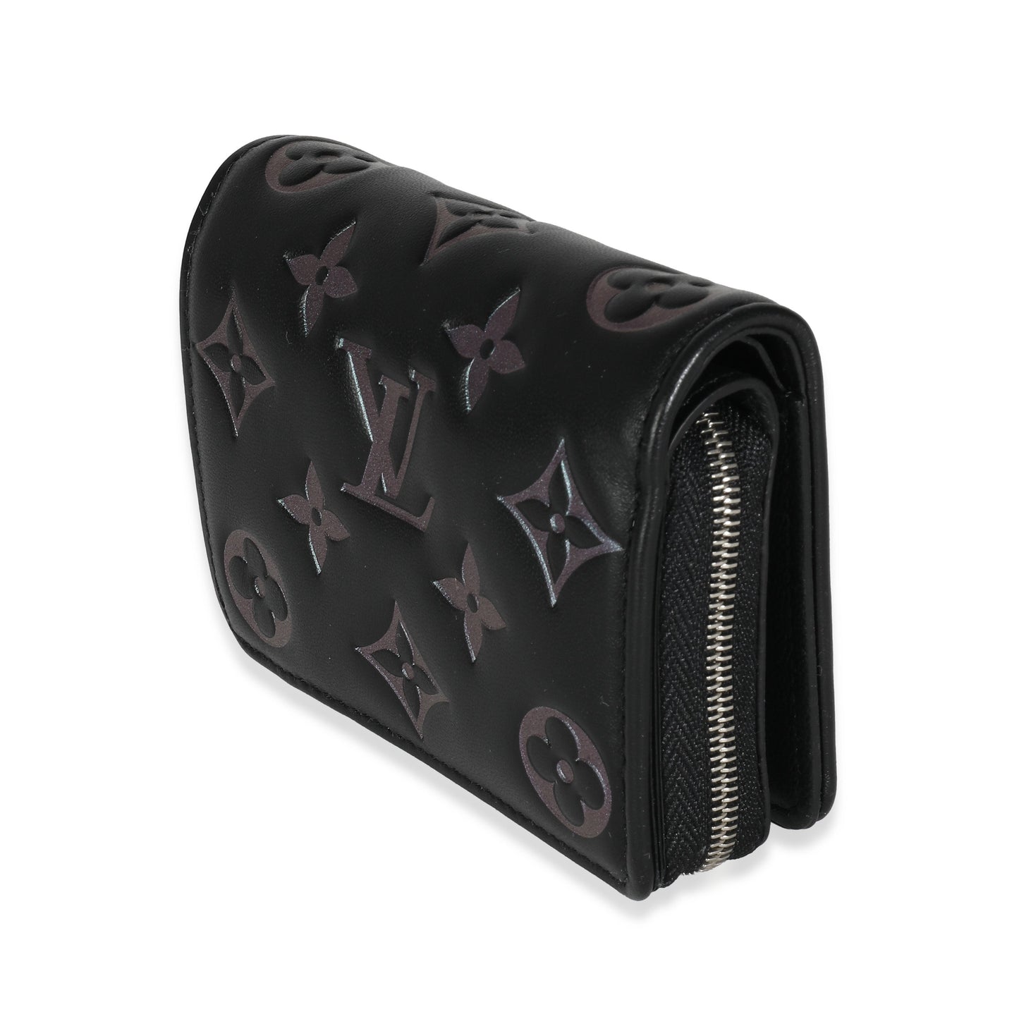 Louis Vuitton  Black Iridescent Monogram Embossed Lou Coussin Wallet