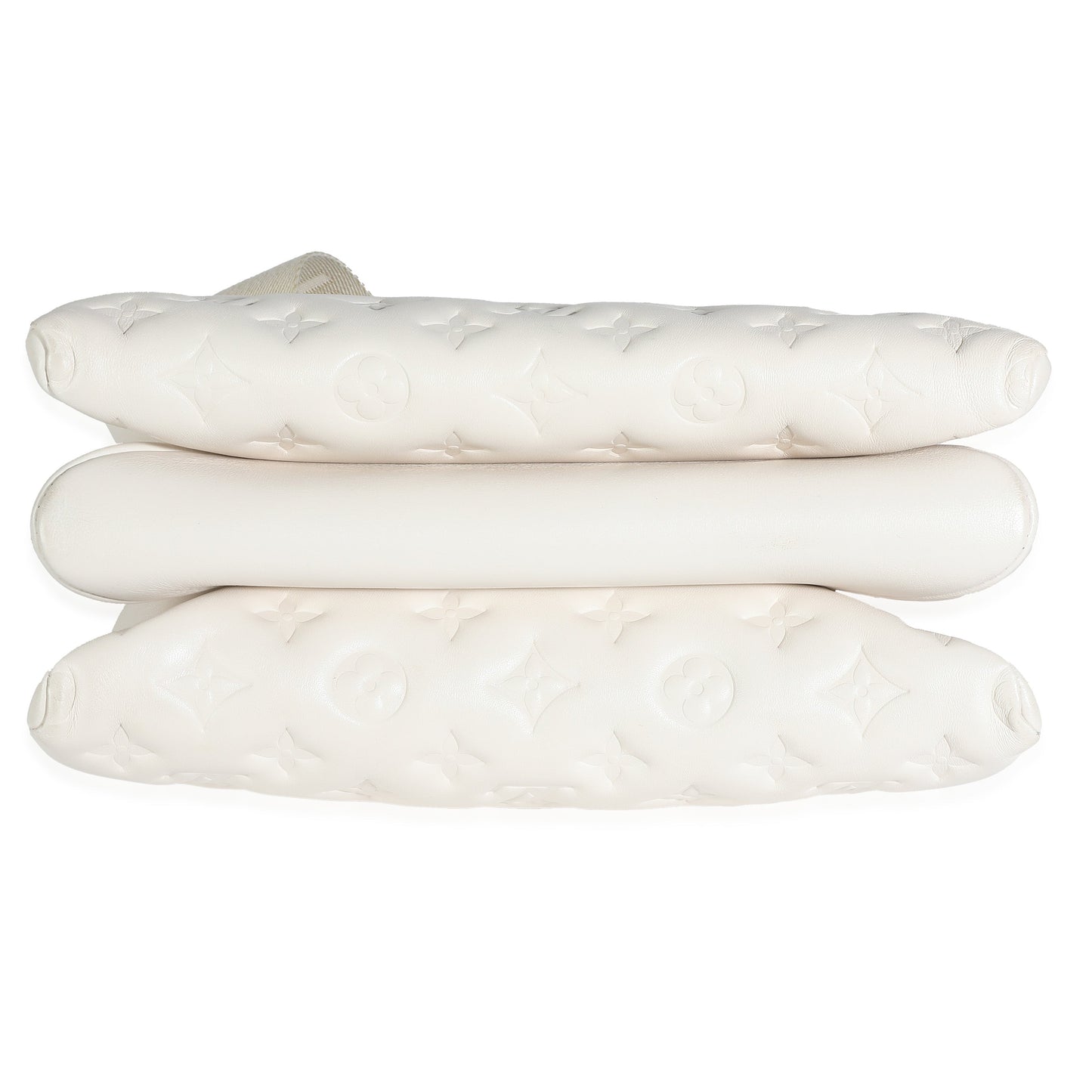 Louis Vuitton Cream Puffy Lambskin Monogram Coussin PM