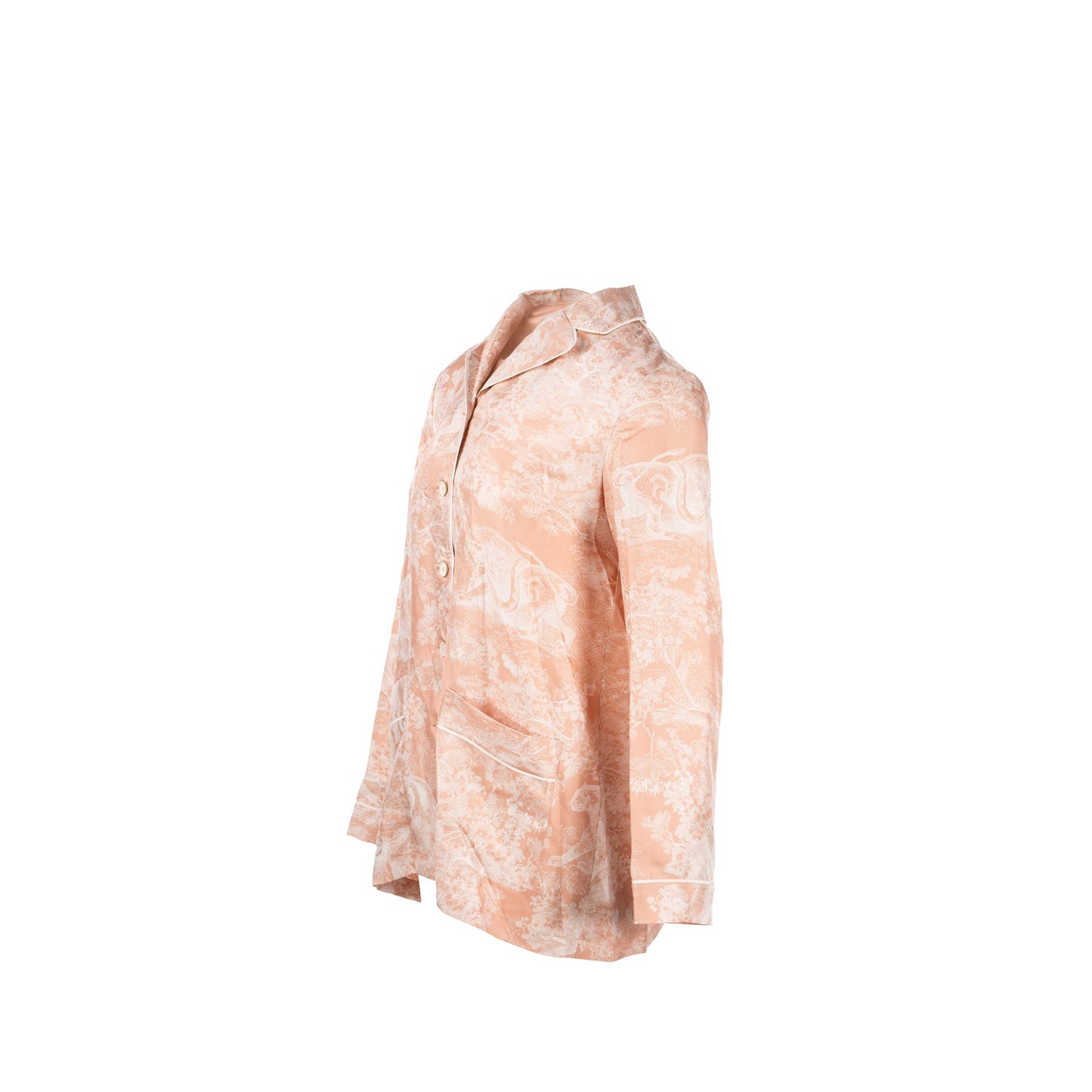 Size 34 Toile De Jouy Shirt Silk Pink/White