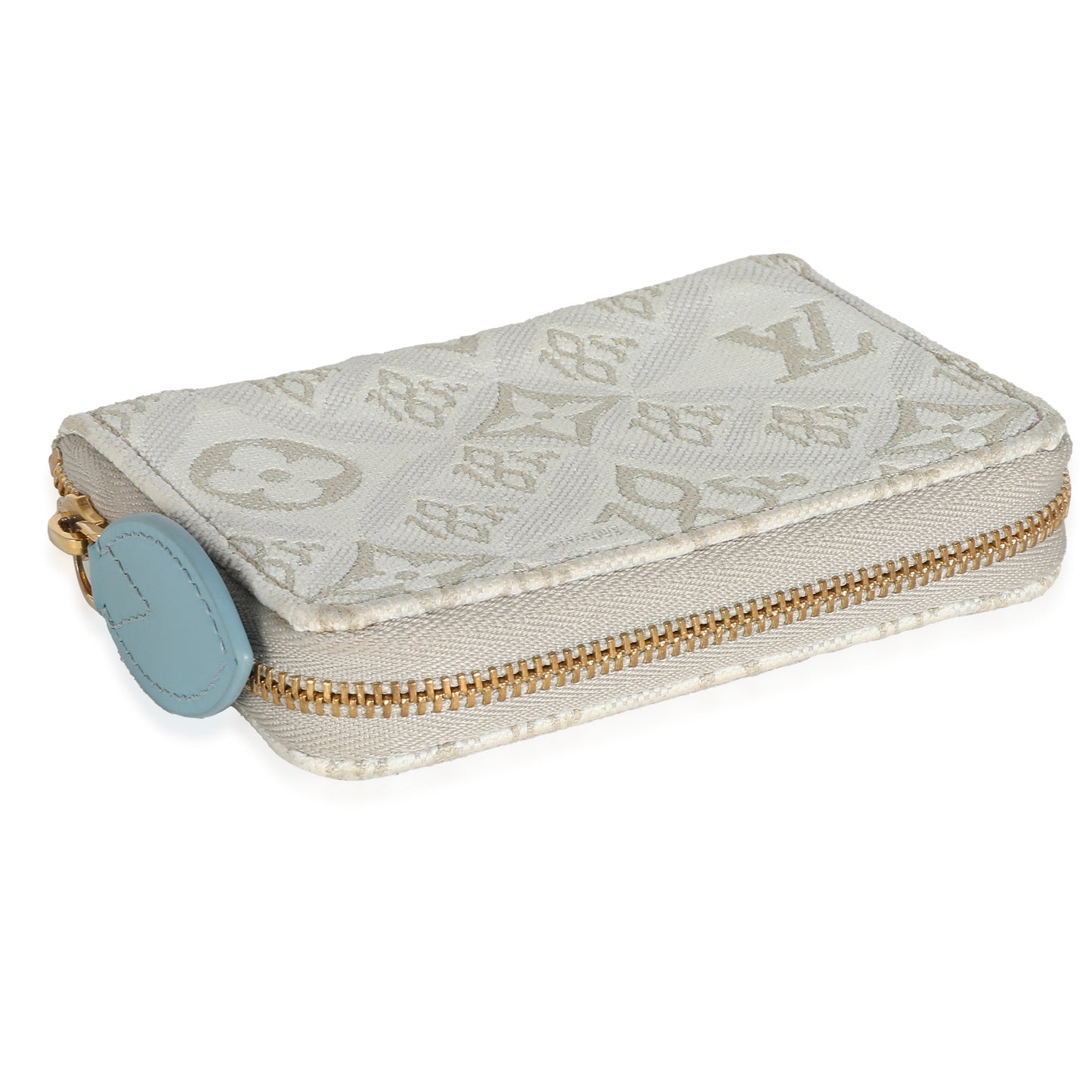 Louis Vuitton  Beige White Jacquard Since 1854 Zippy Coin Purse