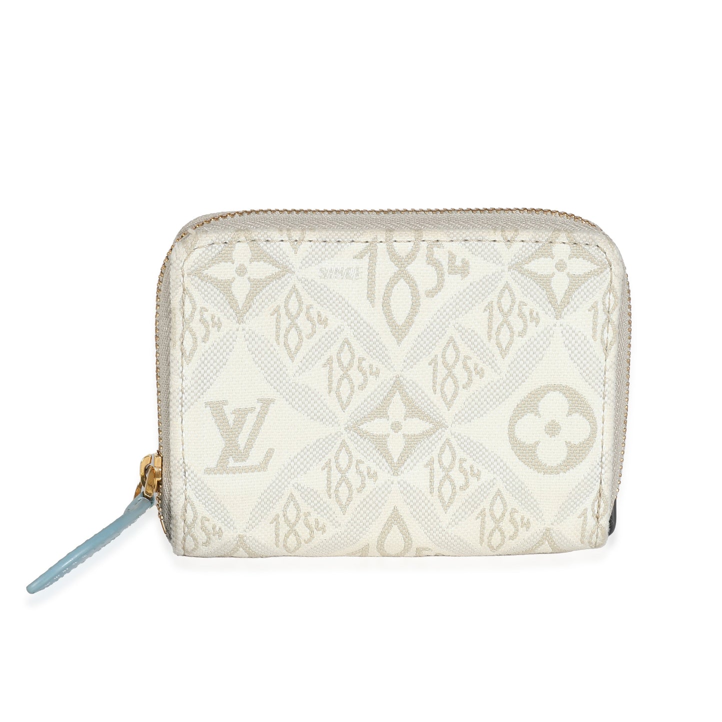 Louis Vuitton  Beige White Jacquard Since 1854 Zippy Coin Purse