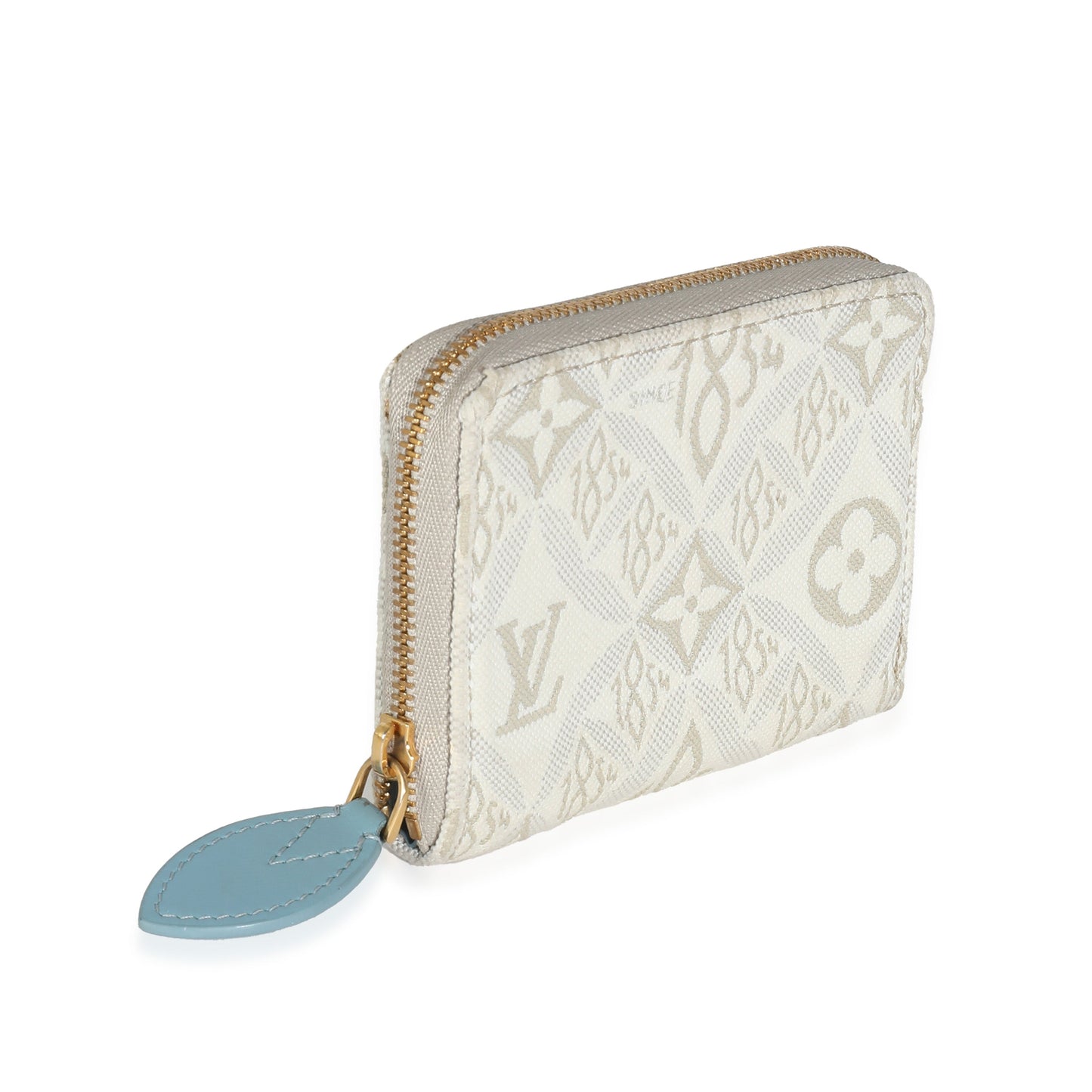 Louis Vuitton  Beige White Jacquard Since 1854 Zippy Coin Purse