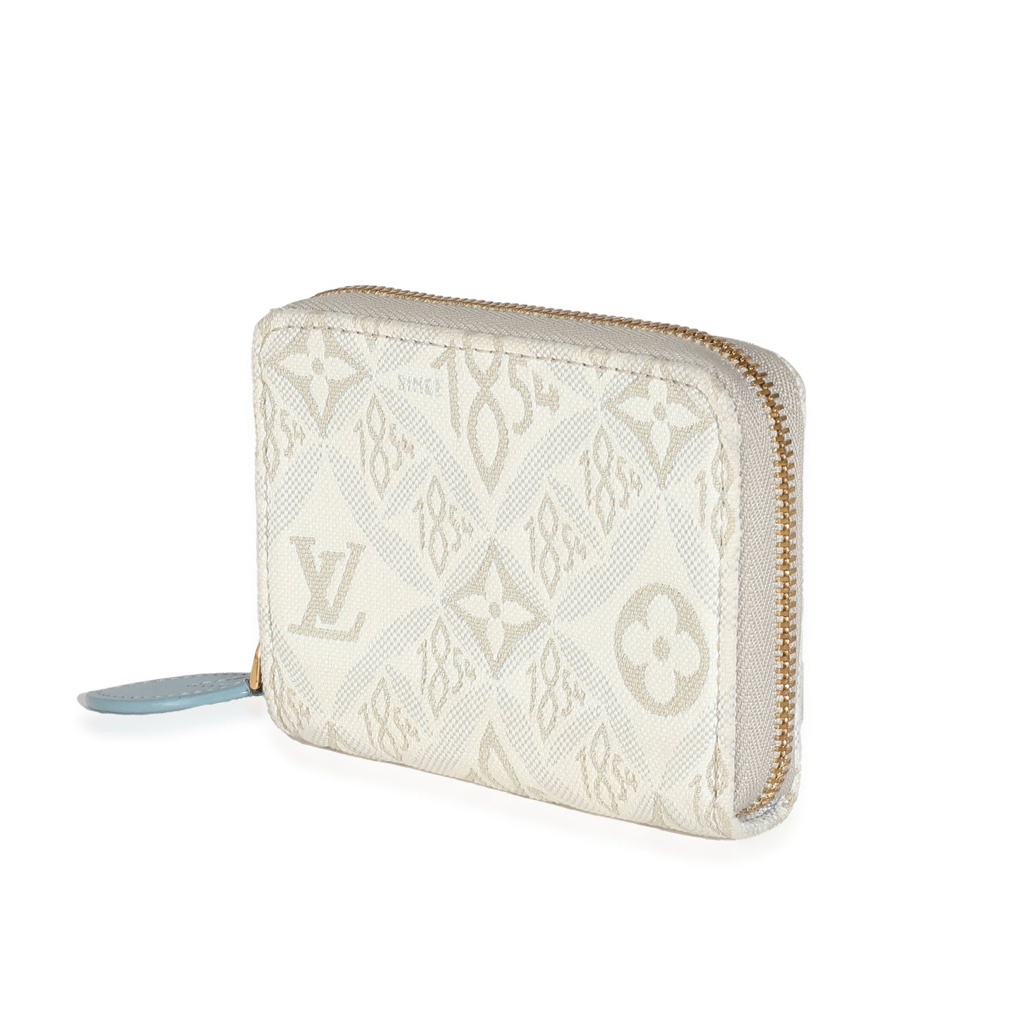 Louis Vuitton  Beige White Jacquard Since 1854 Zippy Coin Purse