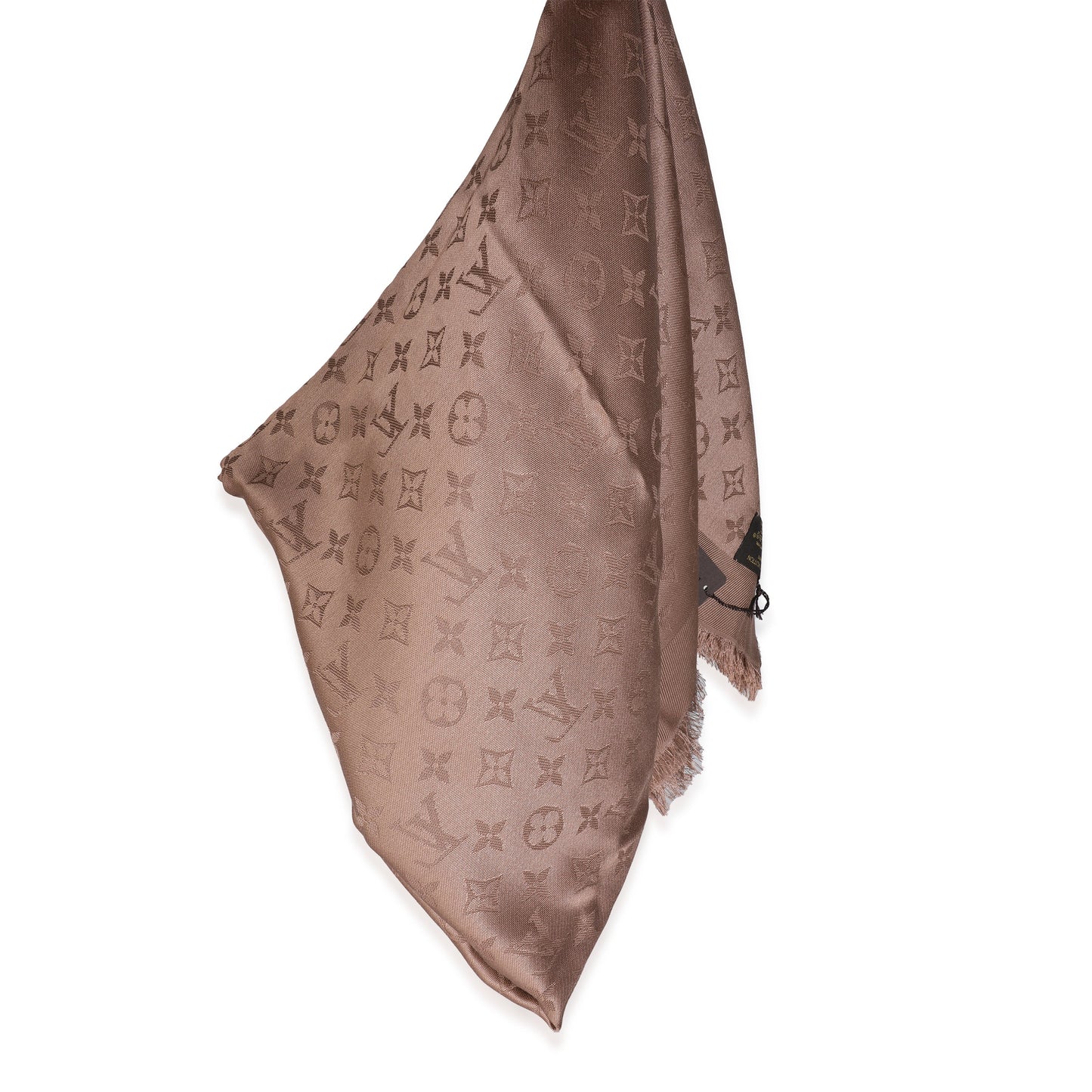 Louis Vuitton  Cappuccino Wool Silk Monogram Shine Shawl