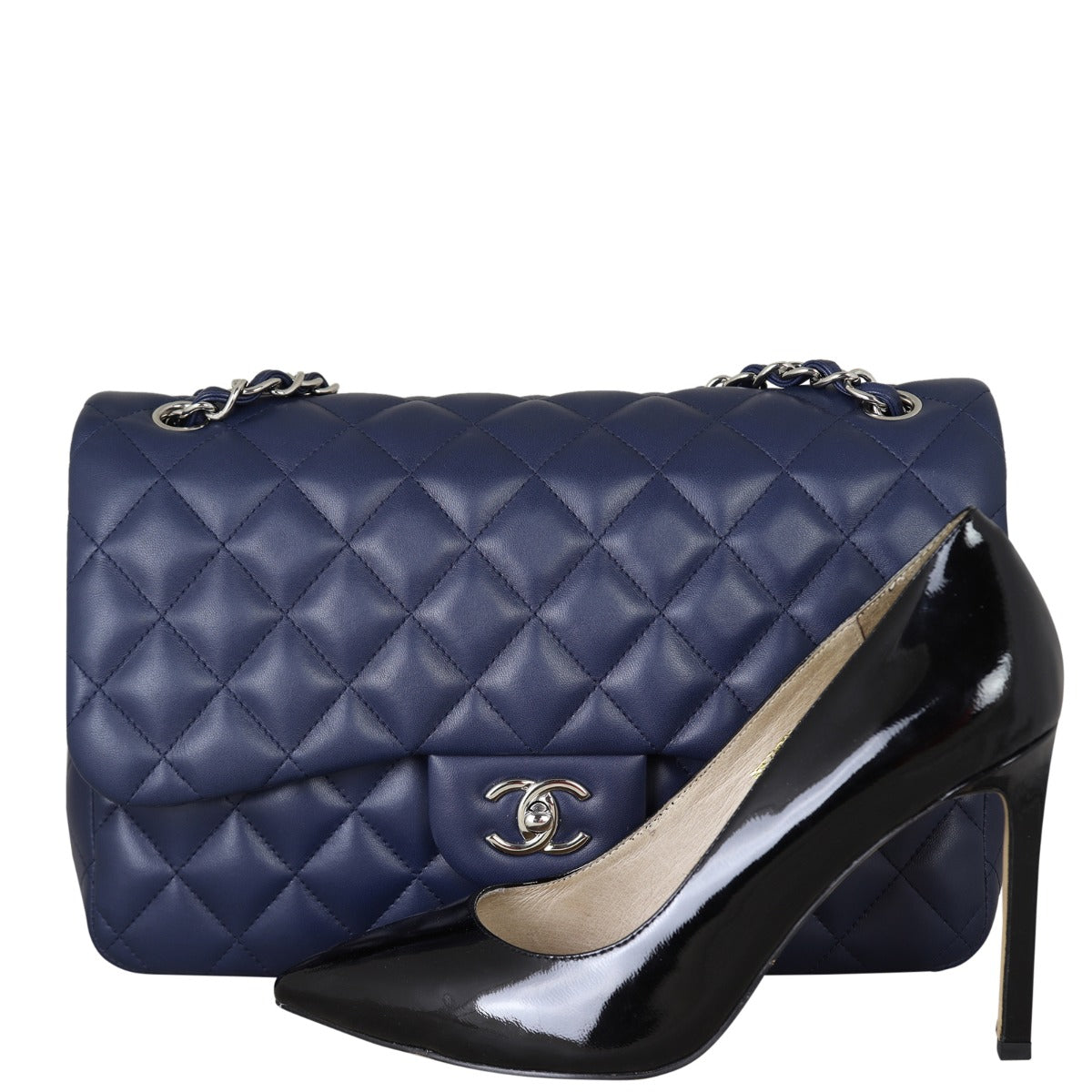 Chanel Classic Double Flap Jumbo | Navy Blue Lambskin