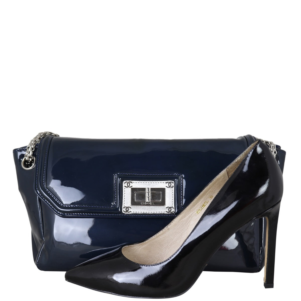 Chanel Mademoiselle Lock Patent Leather Clutch bag