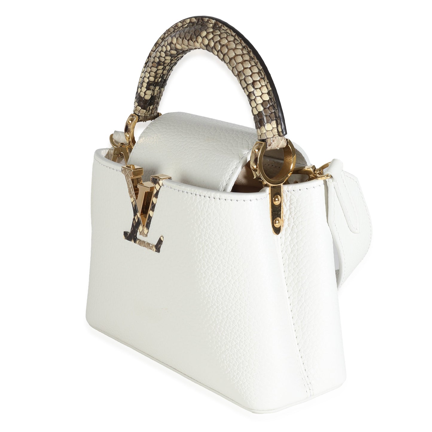 Louis Vuitton Python White Taurillon Mini Capucines
