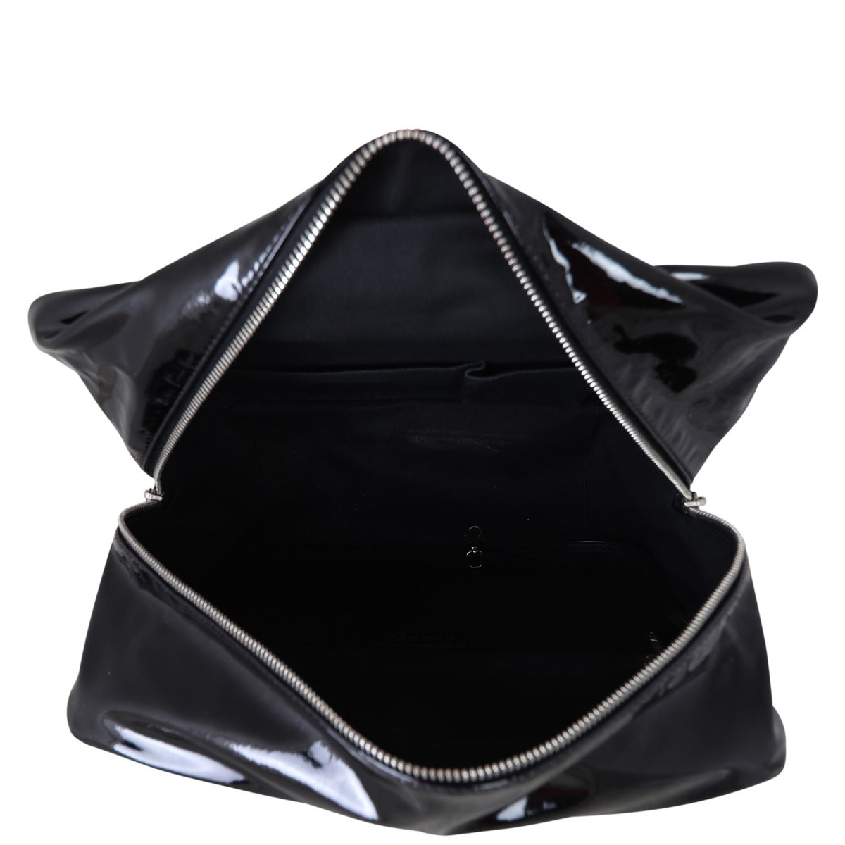 Chanel Brilliant Patent Camera Bag Large | Silver Hardware