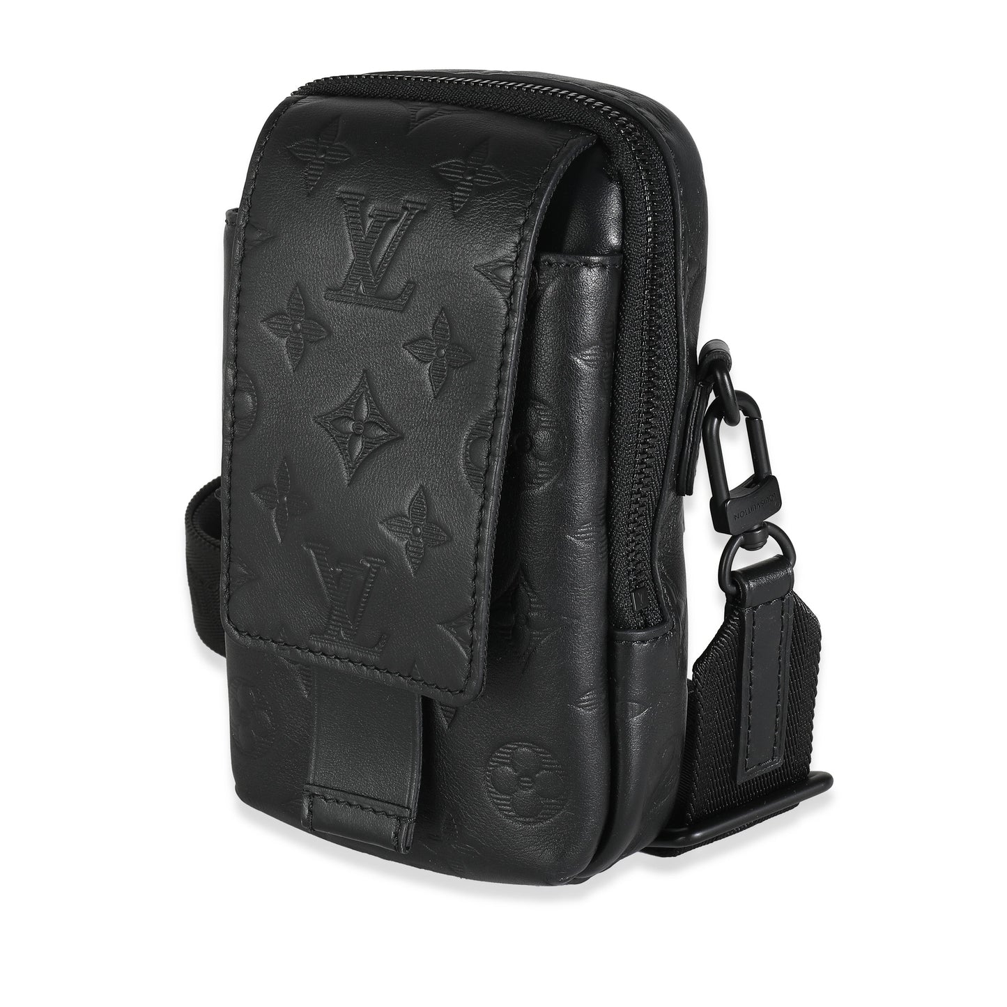 Louis Vuitton  Black Monogram Shadow Double Phone Pouch NM