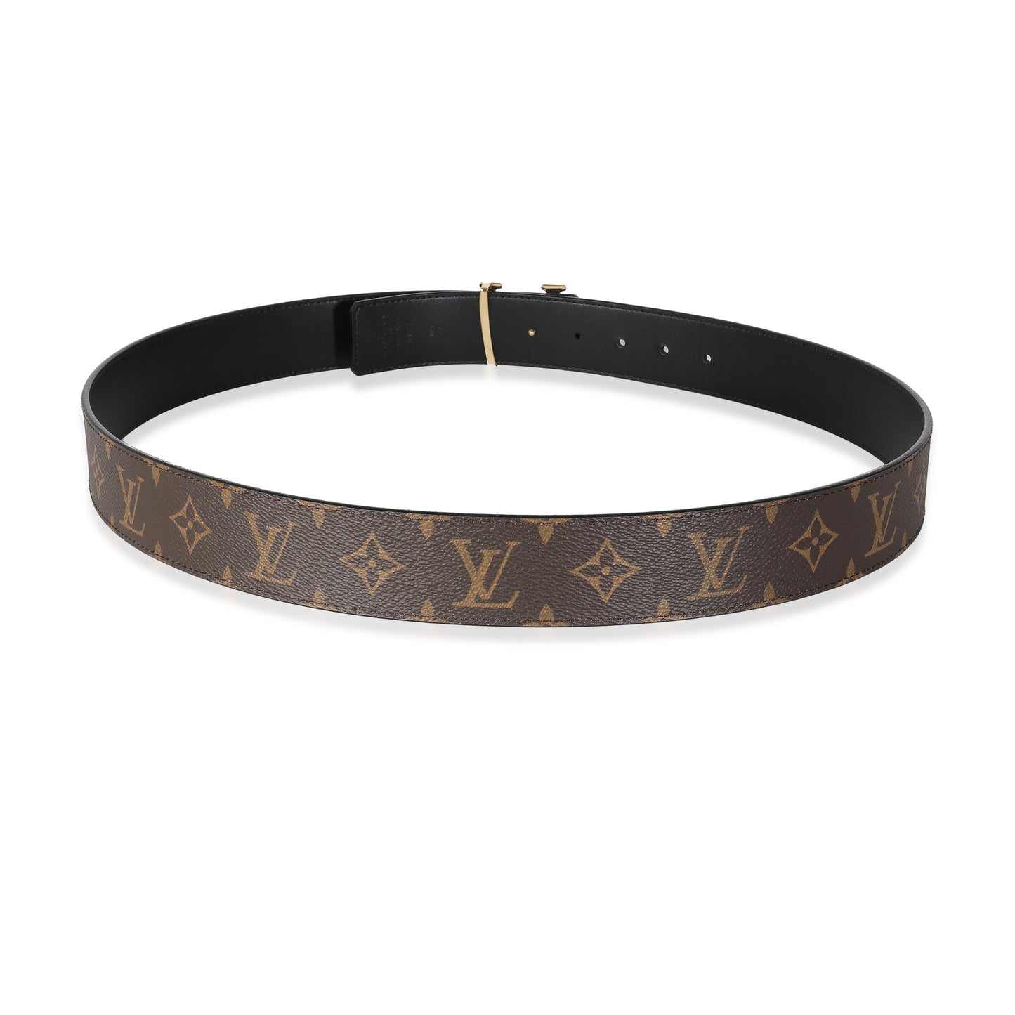 Louis Vuitton Black Monogram Canvas ReversibleInitiales 40MM Belt 105/42