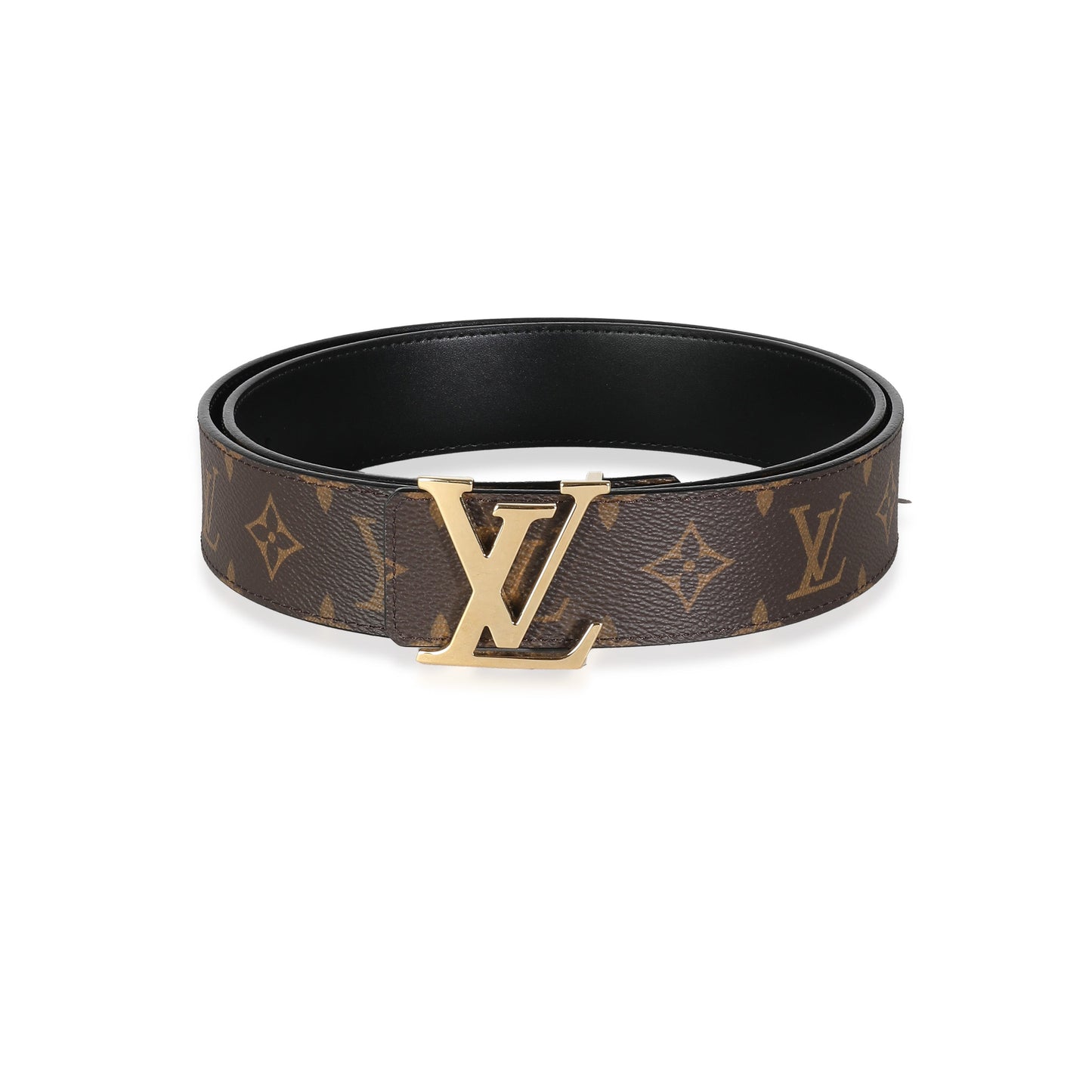 Louis Vuitton Black Monogram Canvas ReversibleInitiales 40MM Belt 105/42