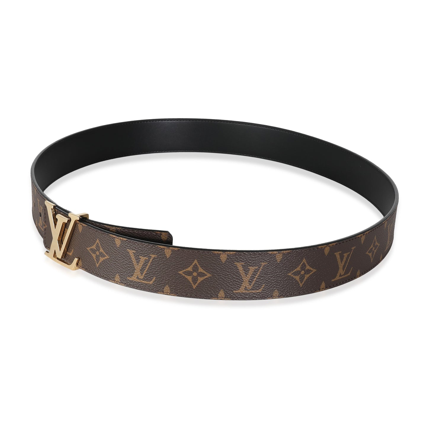 Louis Vuitton Black Monogram Canvas ReversibleInitiales 40MM Belt 105/42