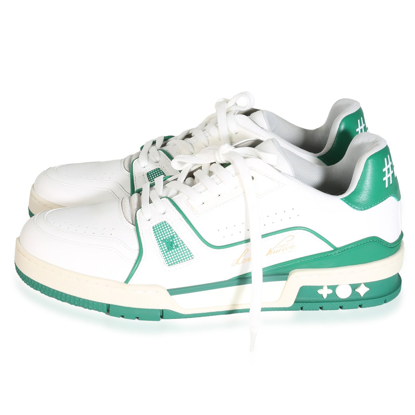 Louis Vuitton Green White LeatherTrainer Sneaker 6