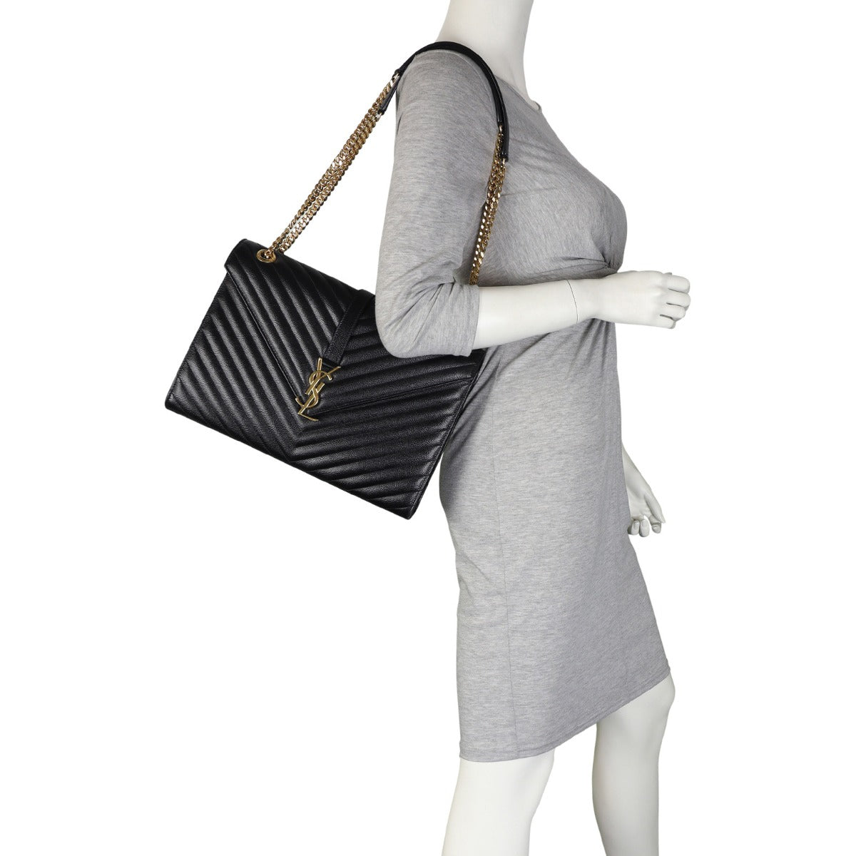 Saint Laurent Matelasse Envelope Large Bag