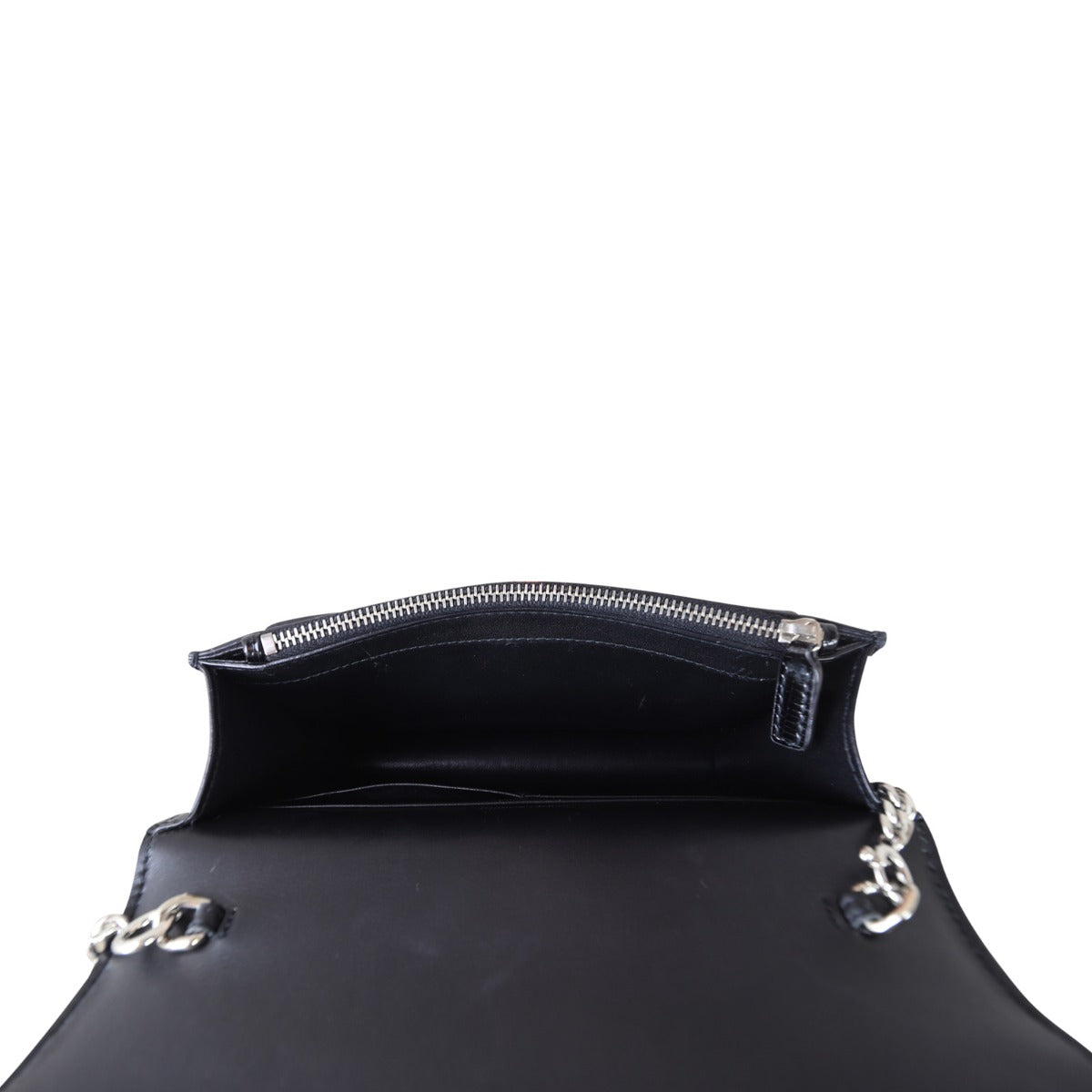 Saint Laurent Sunset Chain Wallet Lizard Embossed