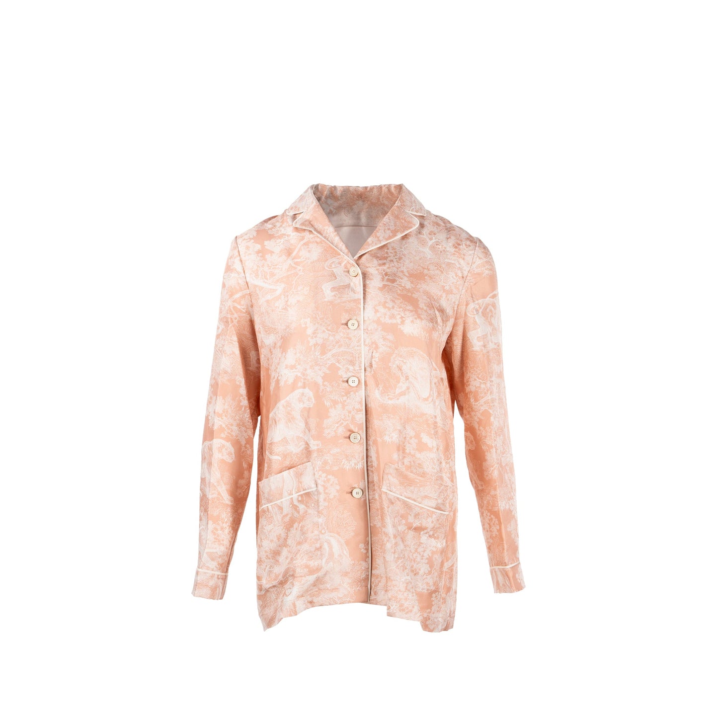 Size 34 Toile De Jouy Shirt Silk Pink/White