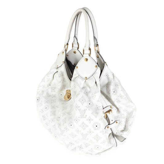 Louis Vuitton White Monogram Mahina XL Hobo