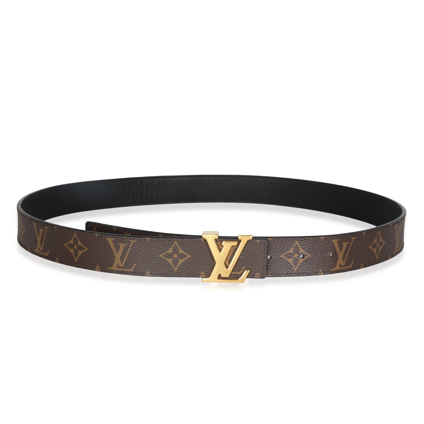 Louis Vuitton Black Monogram Canvas ReversibleInitiales 30mm 95/38