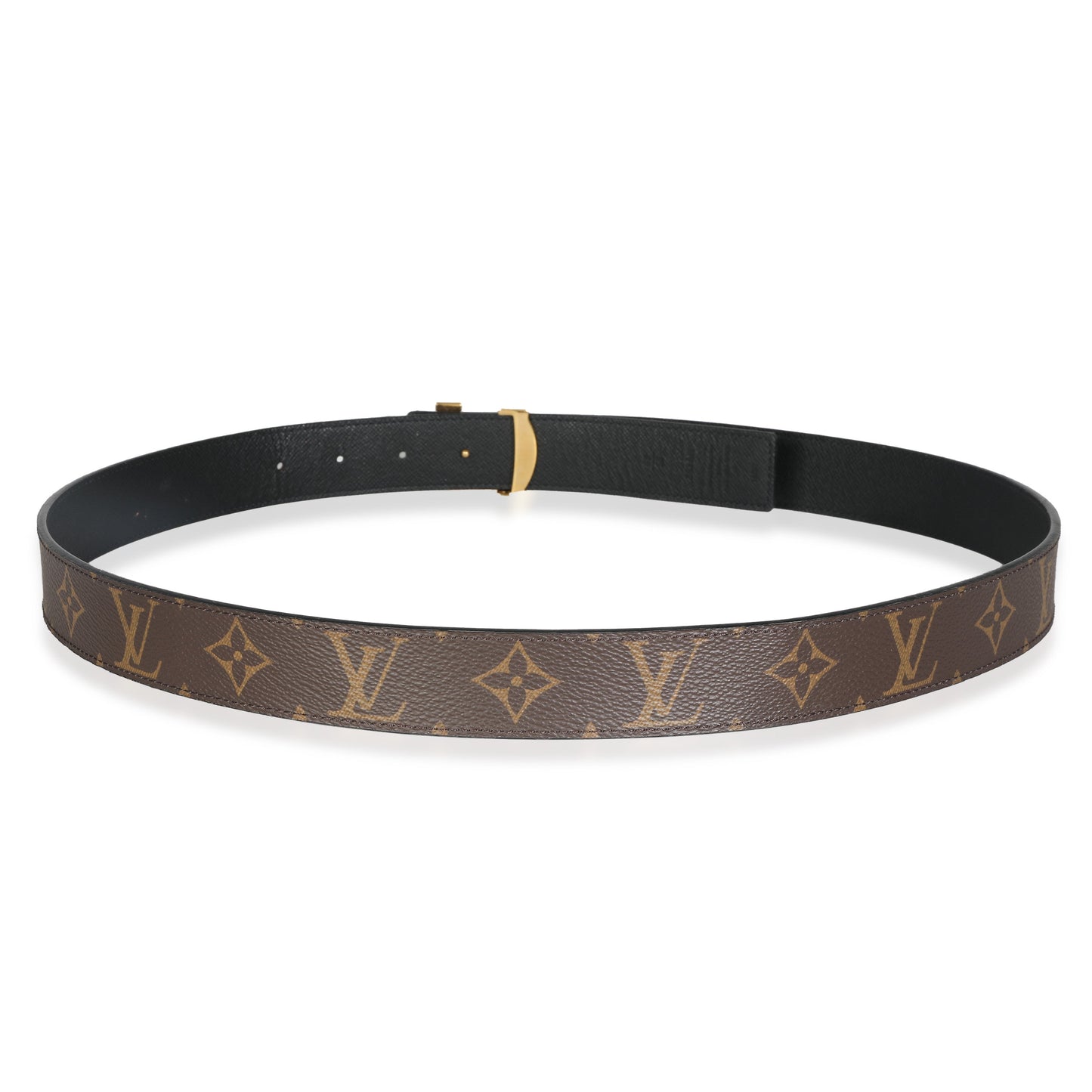 Louis Vuitton Black Monogram Canvas ReversibleInitiales 30mm 95/38
