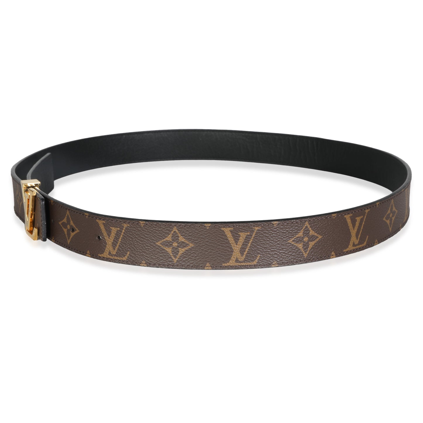Louis Vuitton Black Monogram Canvas ReversibleInitiales 30mm 95/38