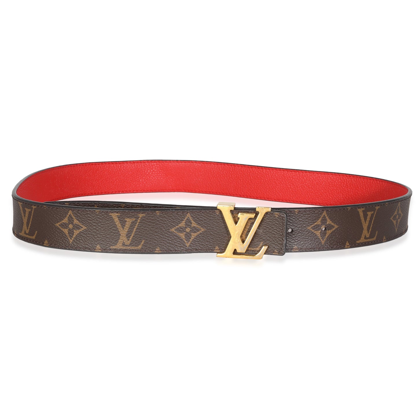 Louis Vuitton Coquelicot Monogram Canvas ReversibleInitiales Belt 30mm 90/36