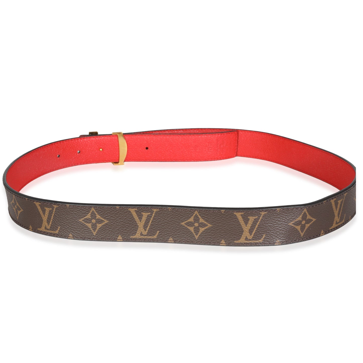 Louis Vuitton Coquelicot Monogram Canvas ReversibleInitiales Belt 30mm 90/36