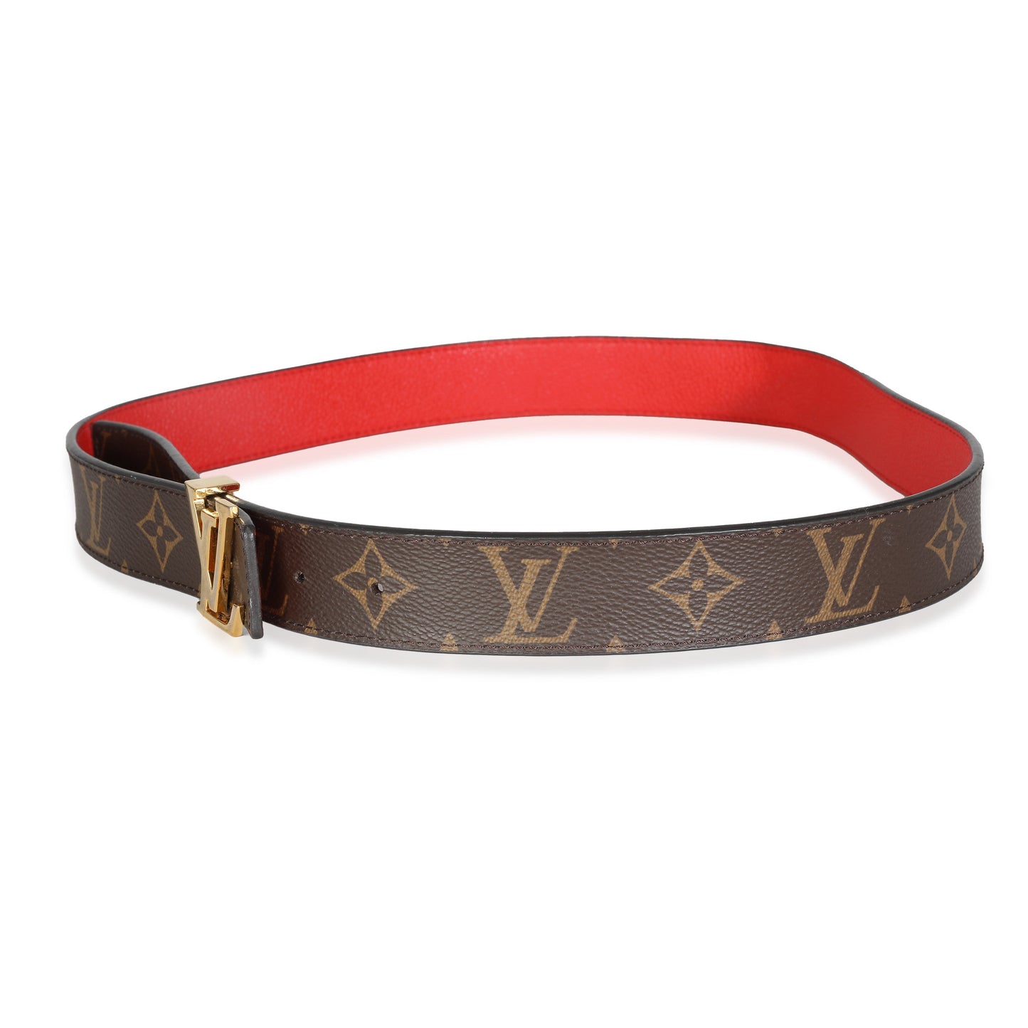 Louis Vuitton Coquelicot Monogram Canvas ReversibleInitiales Belt 30mm 90/36