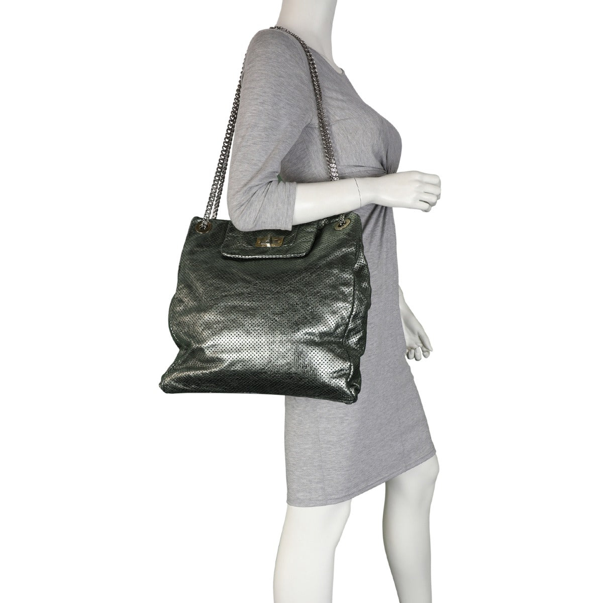 Chanel Perforated Drill Tote | Green