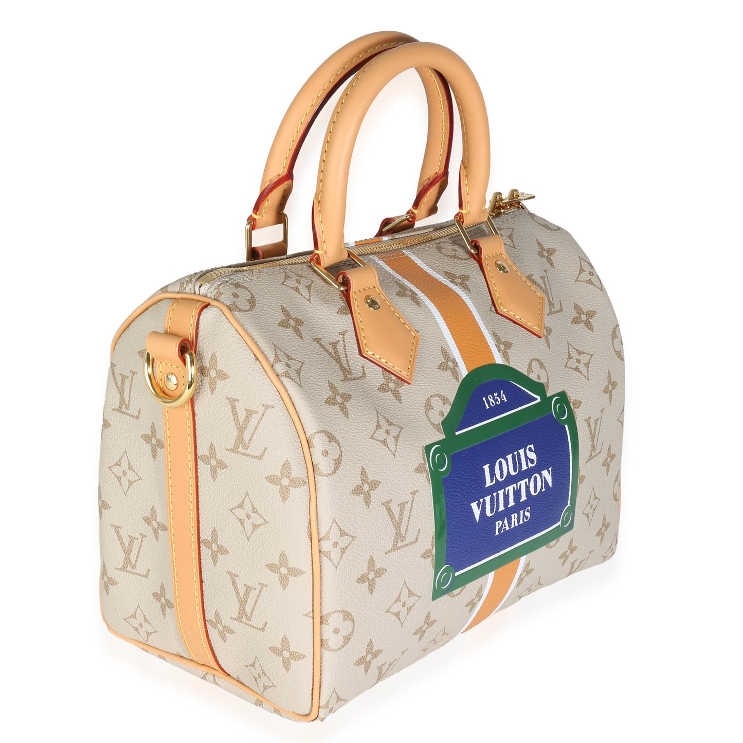 Louis Vuitton Beige Ocher Monopaname Canvas Speedy Bandouliere 25