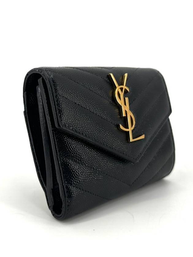 Luxury Saint Laurent Trending 2025 Monogram Envelope Gold Ring Wallet 403943
