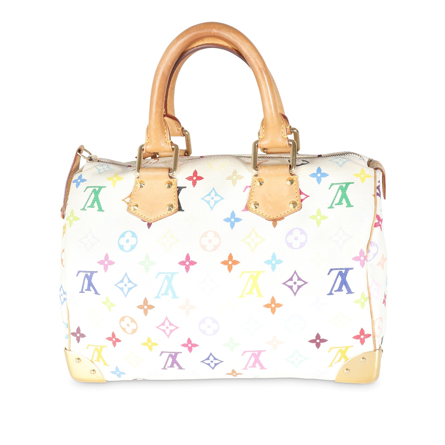 Louis Vuitton White Multicolor Canvas Speedy 30