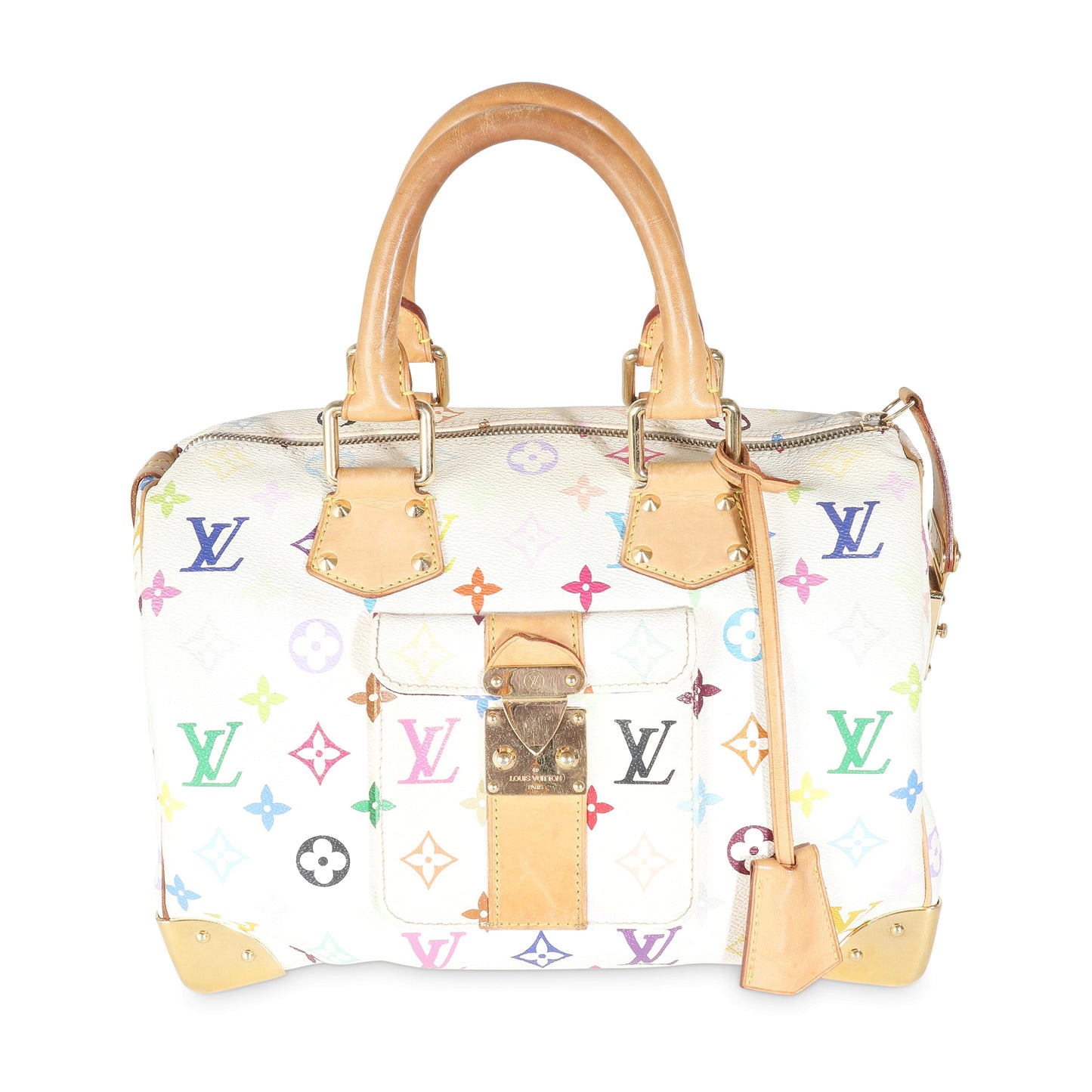 Louis Vuitton White Multicolor Canvas Speedy 30