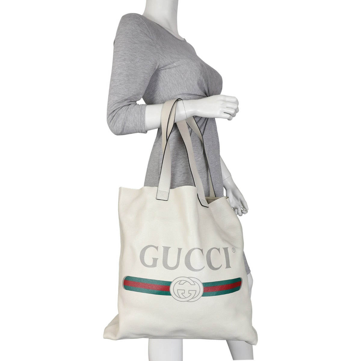 Gucci Leather Logo Tote