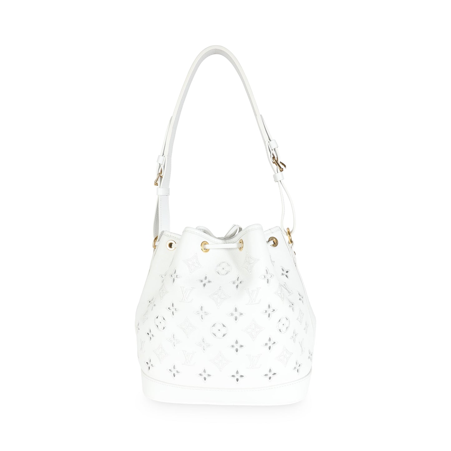 Louis Vuitton White Calfskin Broderie Anglaise Monogram Petit Noé