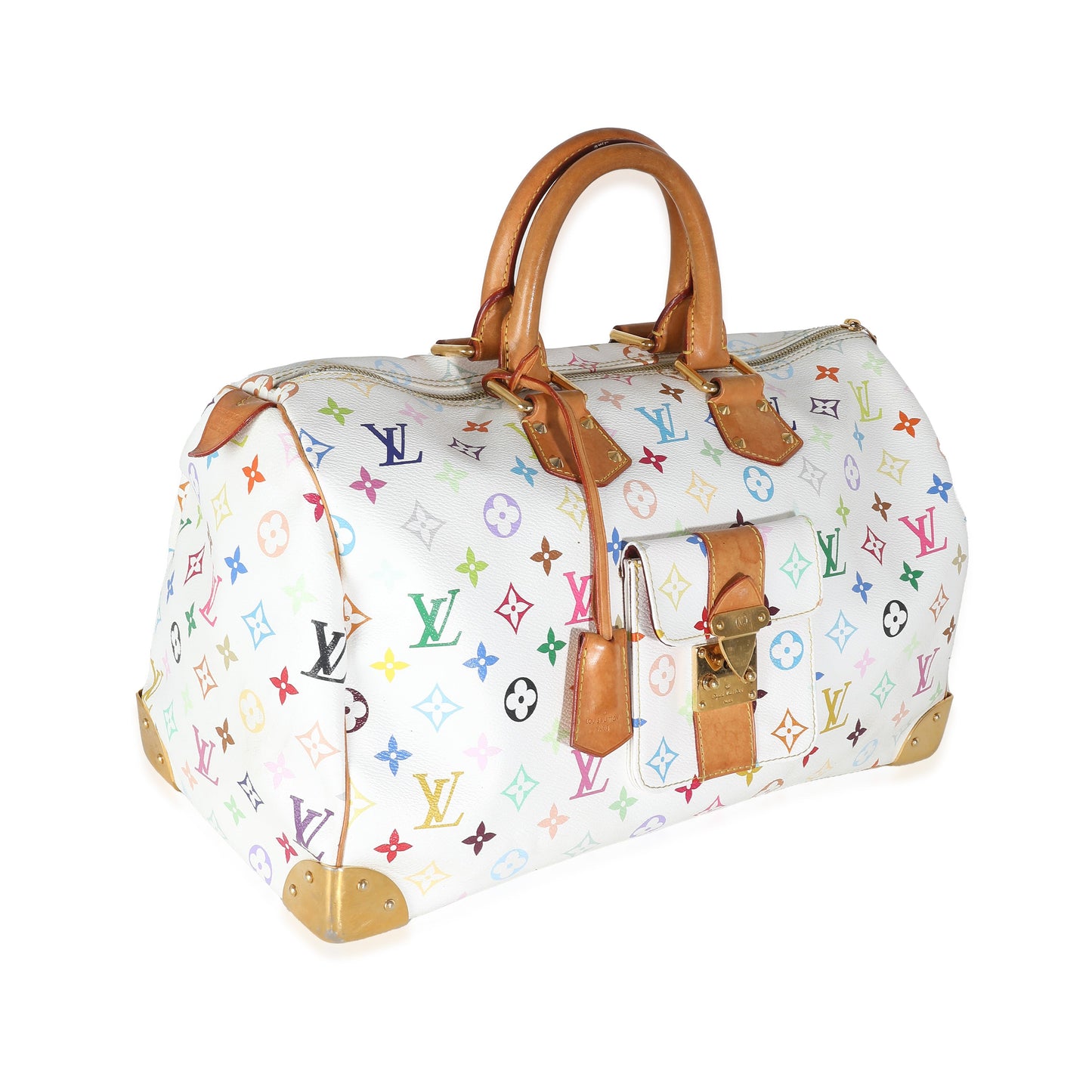 Louis Vuitton White Multicolor Canvas Speedy 40