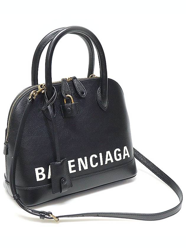 Luxury Balenciaga Trending 2025 550645 Black Leather Logo Printing Bill Top Handle Small 2WAY
