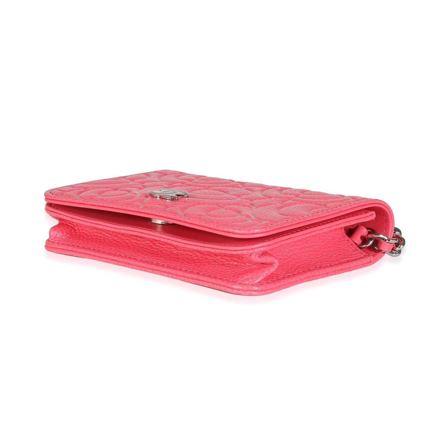 Chanel Pink Caviar Camellia Embossed Chain Belt Bag