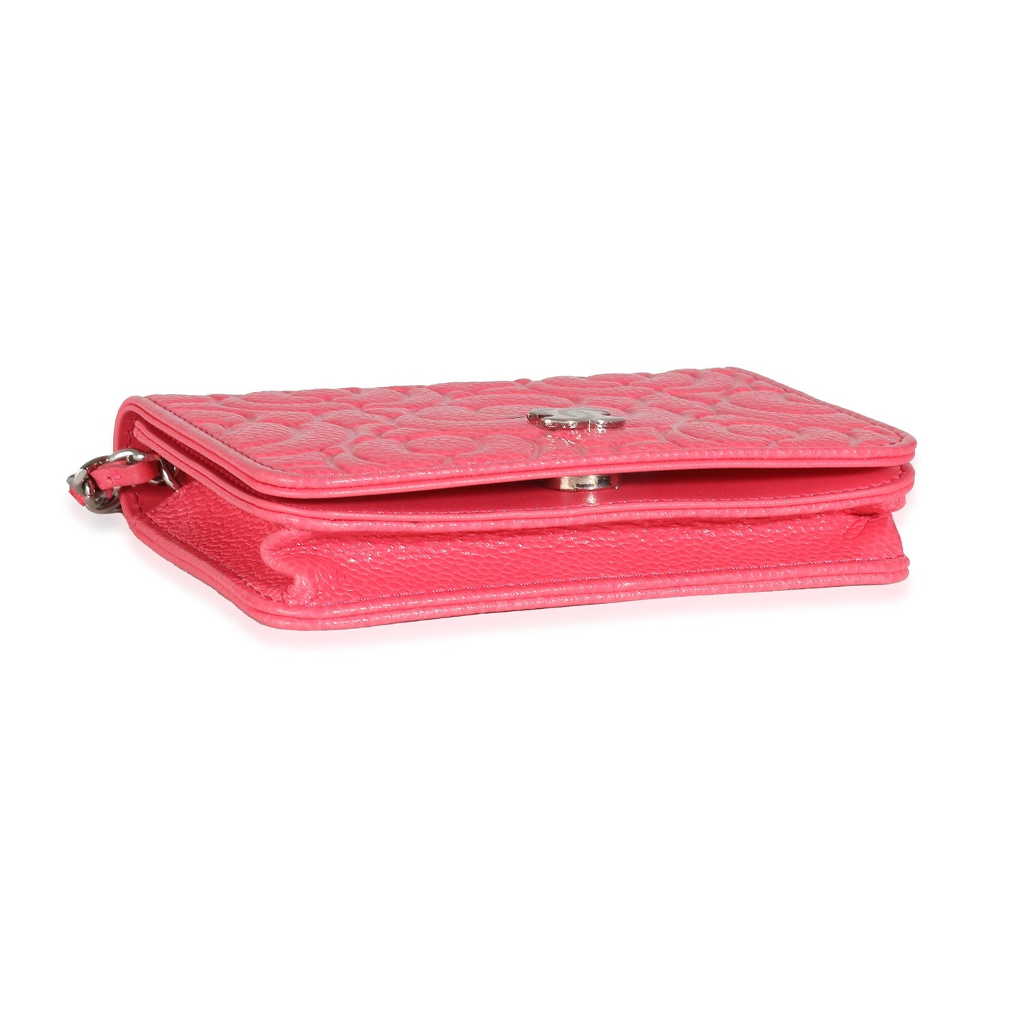 Chanel Pink Caviar Camellia Embossed Chain Belt Bag