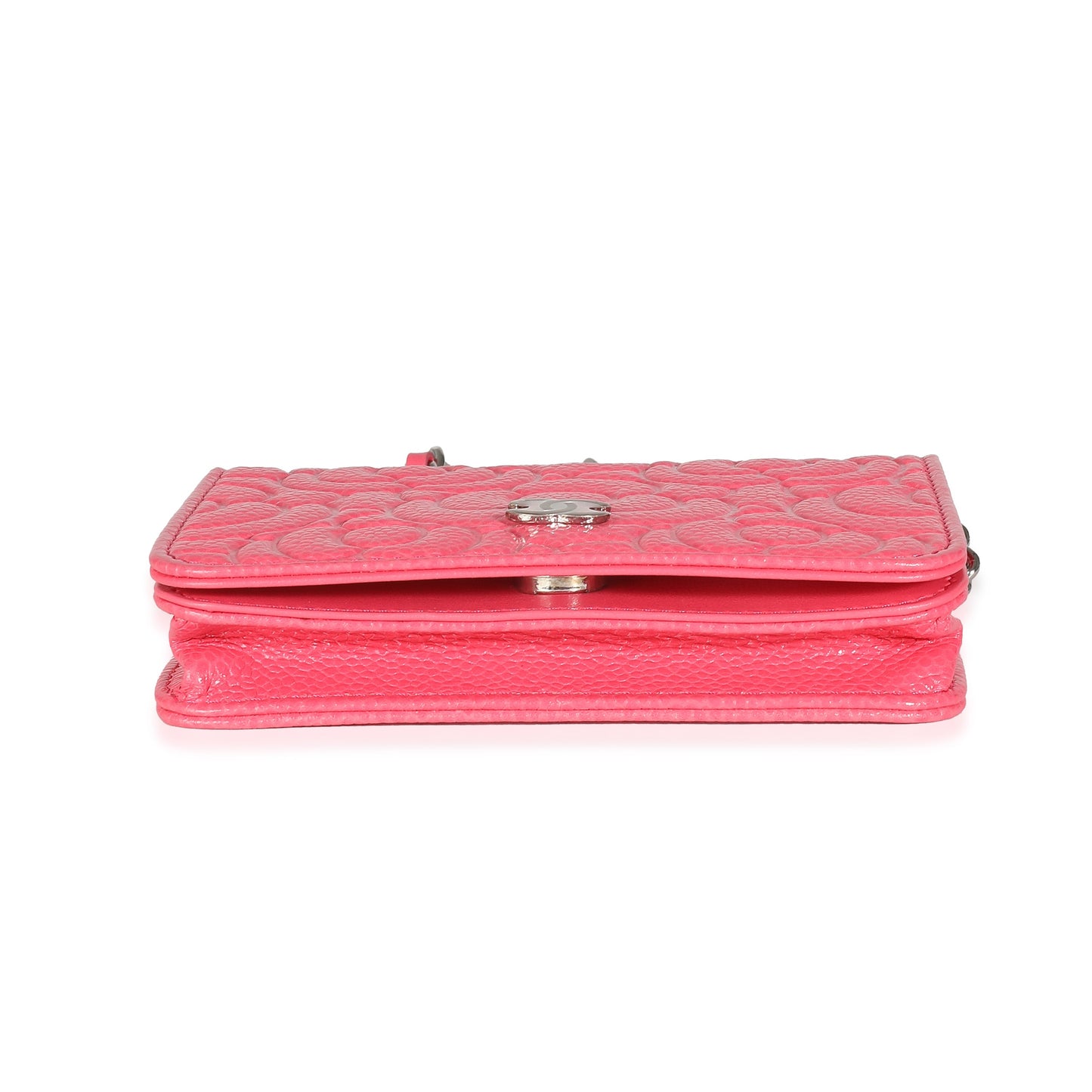 Chanel Pink Caviar Camellia Embossed Chain Belt Bag