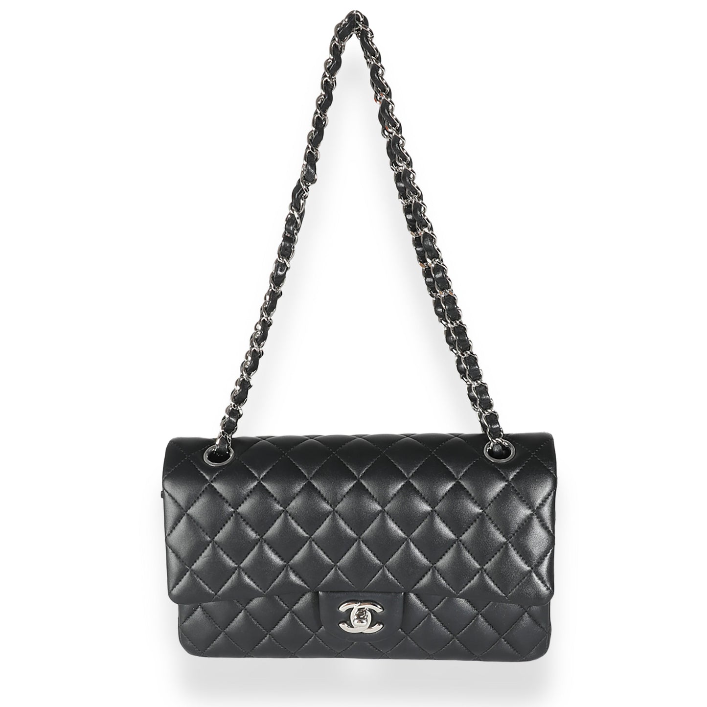 Chanel Black Quilted Lambskin Medium Classic Double Flap Bag