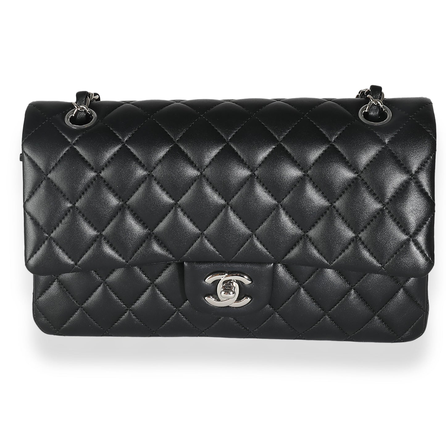 Chanel Black Quilted Lambskin Medium Classic Double Flap Bag